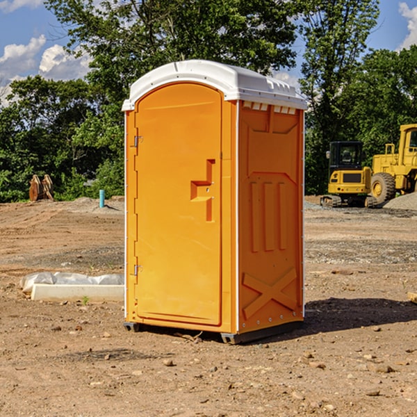 how often are the portable restrooms cleaned and serviced during a rental period in Bartlett Kansas